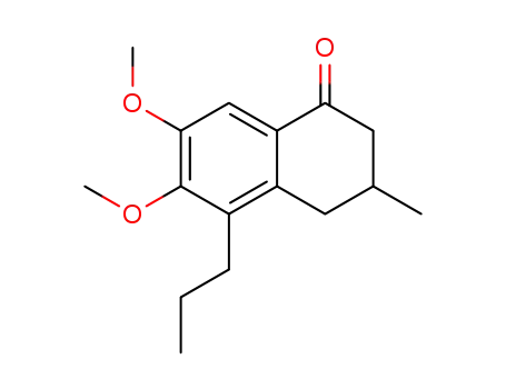 Molecular Structure of 213971-37-0 (3,4-dihydro-6,7-dimethoxy-3-methyl-5-n-propyl-1(2H)naphthalenone)