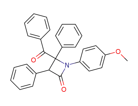 Molecular Structure of 84197-58-0 (2-Azetidinone, 4-benzoyl-1-(4-methoxyphenyl)-3,4-diphenyl-)