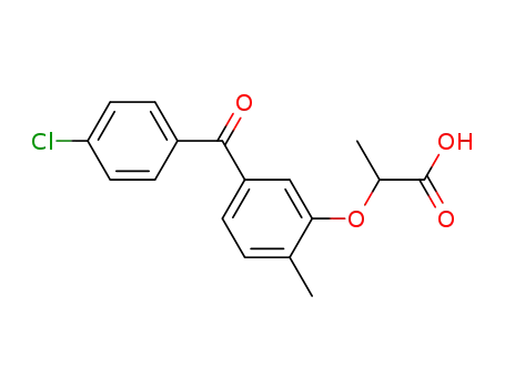 Molecular Structure of 74168-10-8 (2-{5-[(4-chlorophenyl)carbonyl]-2-methylphenoxy}propanoic acid)