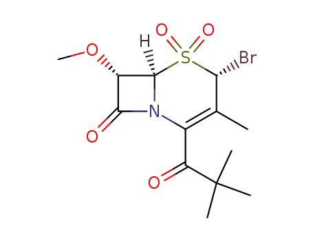 Molecular Structure of 138810-38-5 (2α-bromo-4-(tert-butylcarbonyl)-7α-methoxy-3-methylcephem 1,1-dioxide)