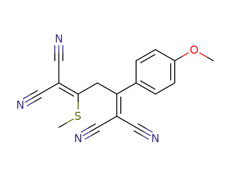 Molecular Structure of 79111-73-2 (1,4-Pentadiene-1,1,5,5-tetracarbonitrile,
2-(4-methoxyphenyl)-4-(methylthio)-)