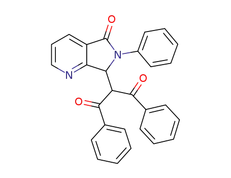 Molecular Structure of 135128-19-7 (2-(6,7-dihydro-6-phenyl-5-oxo-5H-pyrrolo<3,4-b>pyridin-7-yl)-1,3-diphenyl-1,3-propanedione)