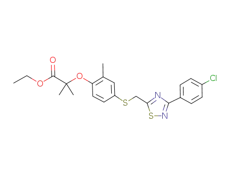 Propanoic acid,
2-[4-[[[3-(4-chlorophenyl)-1,2,4-thiadiazol-5-yl]methyl]thio]-2-methylphen
oxy]-2-methyl-, ethyl ester