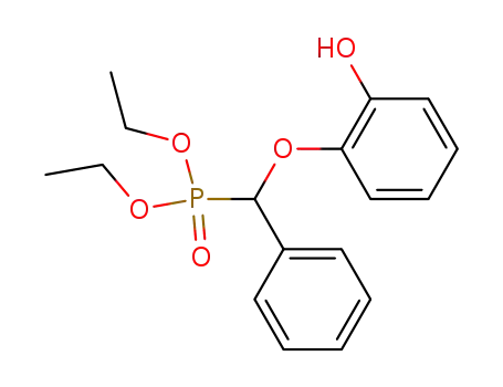 Molecular Structure of 110607-04-0 (Phosphonic acid, [(2-hydroxyphenoxy)phenylmethyl]-, diethyl ester)