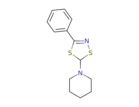Molecular Structure of 144478-72-8 (Piperidine, 1-(3-phenyl-1,4,2-dithiazol-5-yl)-)