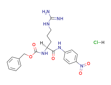 Carbamic acid,[4-[(aminoiminomethyl)amino]-1-[[(4-nitrophenyl)amino]carbonyl]butyl]-,phenylmethyl ester, monohydrochloride, (S)- (9CI)(59188-53-3)
