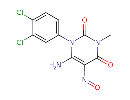 Molecular Structure of 126381-40-6 (6-Amino-1-(3,4-dichloro-phenyl)-3-methyl-5-nitroso-1H-pyrimidine-2,4-dione)