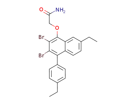 Molecular Structure of 80826-19-3 (Acetamide,
2-[[2,3-dibromo-7-ethyl-4-(4-ethylphenyl)-1-naphthalenyl]oxy]-)