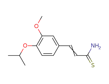 Molecular Structure of 99661-56-0 ((E)-3-(4-Isopropoxy-3-methoxy-phenyl)-thioacrylamide)