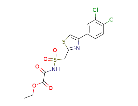 Molecular Structure of 89873-46-1 (Acetic acid,
[[[[4-(3,4-dichlorophenyl)-2-thiazolyl]methyl]sulfonyl]amino]oxo-, ethyl
ester)