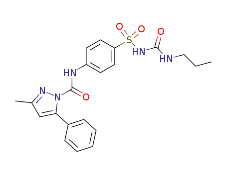 Molecular Structure of 88281-64-5 (1H-Pyrazole-1-carboxamide,
3-methyl-5-phenyl-N-[4-[[[(propylamino)carbonyl]amino]sulfonyl]phenyl]-)