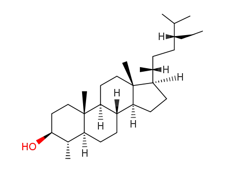 Molecular Structure of 474-39-5 (Stigmastan-3-ol,4-methyl-,(3â,4R,5R)- )