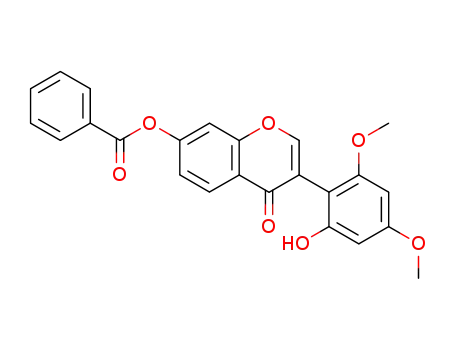 Molecular Structure of 89966-06-3 (4H-1-Benzopyran-4-one,
7-(benzoyloxy)-3-(2-hydroxy-4,6-dimethoxyphenyl)-)