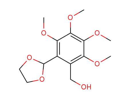 Molecular Structure of 95306-82-4 (Benzenemethanol, 2-(1,3-dioxolan-2-yl)-3,4,5,6-tetramethoxy-)