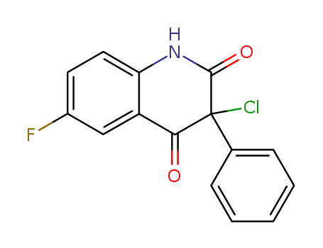 Molecular Structure of 144619-46-5 ((3R)-3-chloro-6-fluoro-3-phenylquinoline-2,4(1H,3H)-dione)
