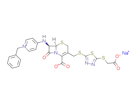 sodium (6R,7R)-7-[(1-benzylpyridinium-4-yl)amino]-3-[({5-[(carboxylatomethyl)sulfanyl]-1,3,4-thiadiazol-2-yl}sulfanyl)methyl]-8-oxo-5-thia-1-azabicyclo[4.2.0]oct-2-ene-2-carboxylate