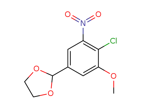 Molecular Structure of 141206-79-3 (1,3-Dioxolane, 2-(4-chloro-3-methoxy-5-nitrophenyl)-)