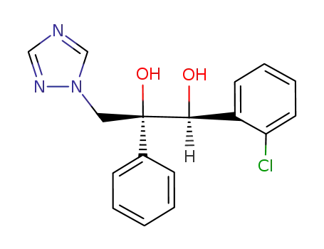 Molecular Structure of 107659-53-0 ((1S,2R)-1-(2-chlorophenyl)-2-phenyl-3-(1H-1,2,4-triazol-1-yl)propane-1,2-diol)