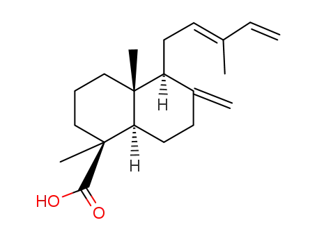 Molecular Structure of 5573-13-7 ((1S,8aβ)-Decahydro-1,4aα-dimethyl-6-methylene-5α-[(E)-3-methylpenta-2,4-dienyl]-1-naphthalenecarboxylic acid)