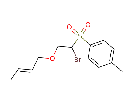 Molecular Structure of 89478-88-6 (Benzene, 1-[[1-bromo-2-(2-butenyloxy)ethyl]sulfonyl]-4-methyl-)