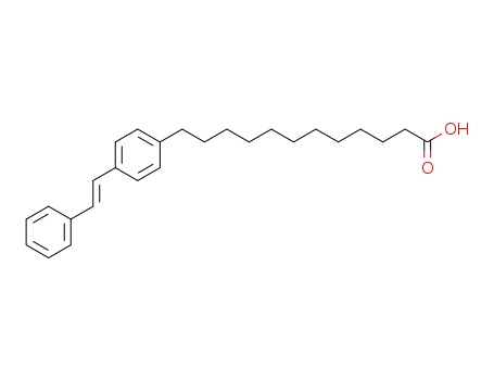 Molecular Structure of 77814-49-4 (Benzenedodecanoic acid, 4-(2-phenylethenyl)-, (E)-)
