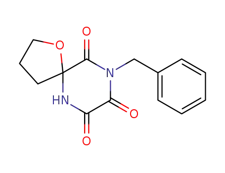 Molecular Structure of 88521-52-2 (1-Oxa-6,9-diazaspiro[4.5]decane-7,8,10-trione, 9-(phenylmethyl)-)