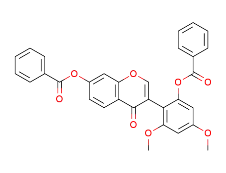 Molecular Structure of 89966-11-0 (4H-1-Benzopyran-4-one,
7-(benzoyloxy)-3-[2-(benzoyloxy)-4,6-dimethoxyphenyl]-)
