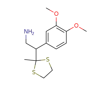 Molecular Structure of 134993-17-2 (2-(3,4-dimethoxyphenyl)-2-(2-methyl-1,3-dithiolan-2-yl)-ethylamine)