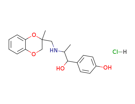 Benzenemethanol, a-[1-[[(2,3-dihydro-2-methyl-1,4-benzodioxin-2-yl)methyl]amino]ethyl]-4-hydroxy-,hydrochloride (1:1)
