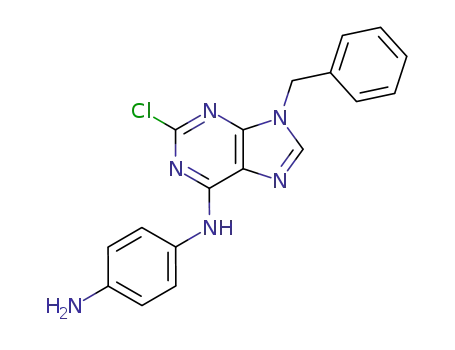 Molecular Structure of 125802-55-3 (N-(9-benzyl-2-chloro-9H-purin-6-yl)benzene-1,4-diamine)