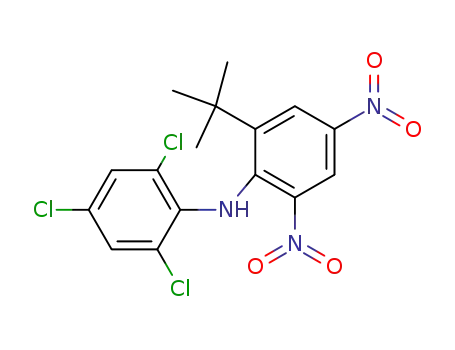 Molecular Structure of 109825-50-5 (2-tert-butyl-4,6-dinitro-N-(2,4,6-trichlorophenyl)aniline)
