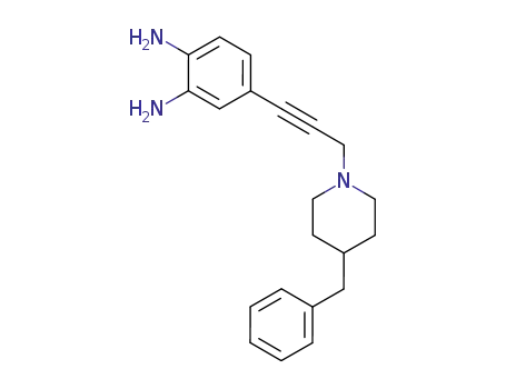 Molecular Structure of 302799-85-5 (1,2-Benzenediamine, 4-[3-[4-(phenylmethyl)-1-piperidinyl]-1-propynyl]-)