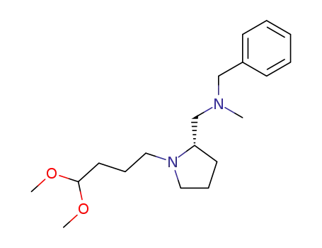 Molecular Structure of 1026912-47-9 ((2S)-4-<3-<(N-benzyl-N-methylamino)methyl>pyrrolidin-1-yl>butanal dimethyl acetal)