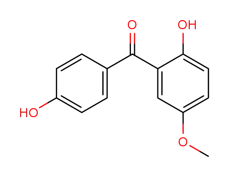 Molecular Structure of 80427-40-3 (Methanone, (2-hydroxy-5-methoxyphenyl)(4-hydroxyphenyl)-)