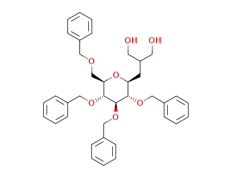 Molecular Structure of 190505-04-5 (1-(2',3',4',6'-tetra-O-benzyl-β-D-glucopyranosyl)-2-hydroxymethyl-3-propanol)