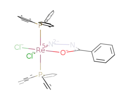 Molecular Structure of 83149-20-6 ([dichlorobis(triphenylphosphane)(η2-N-benzoylhydrazido(3-)-N',O)rhenium(V)])