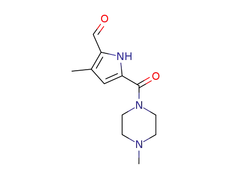 Molecular Structure of 346600-38-2 (Piperazine, 1-[(5-formyl-4-methyl-1H-pyrrol-2-yl)carbonyl]-4-methyl-)