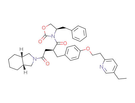(S)-1-((R)-4-Benzyl-2-oxo-oxazolidin-3-yl)-2-{4-[2-(5-ethyl-pyridin-2-yl)-ethoxy]-benzyl}-4-(3aR,7aS)-octahydro-isoindol-2-yl-butane-1,4-dione