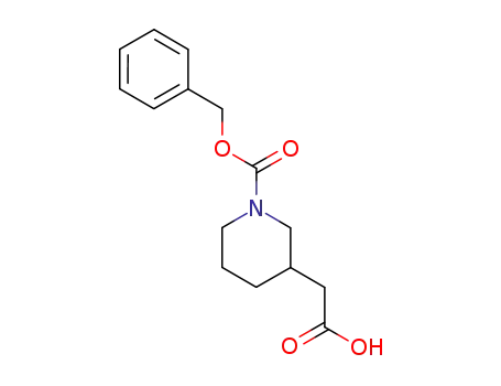 Molecular Structure of 86827-10-3 (N-Cbz-3-piperidineacetic acid)