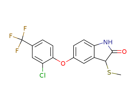 2H-Indol-2-one, 5-[2-chloro-4-(trifluoromethyl)phenoxy]-1,3-dihydro-3-(methylthio)-