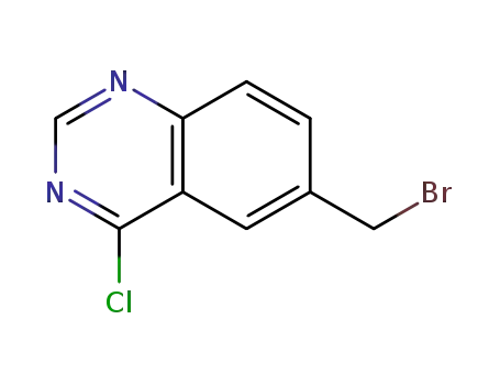 Molecular Structure of 153436-68-1 (6-(BROMOMETHYL)-4-CHLOROQUINAZOLINE)