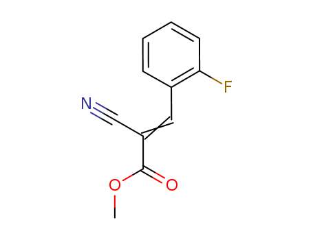 Molecular Structure of 198554-07-3 (2-Propenoic acid, 2-cyano-3-(2-fluorophenyl)-, methyl ester)