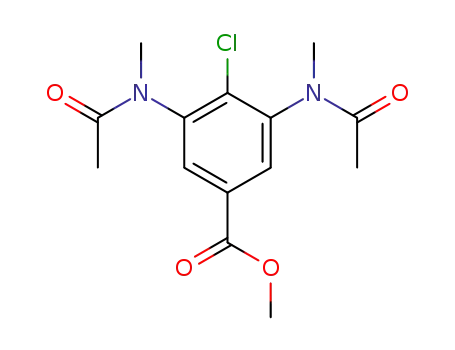 Molecular Structure of 61544-93-2 (Benzoic acid, 3,5-bis(acetylmethylamino)-4-chloro-, methyl ester)