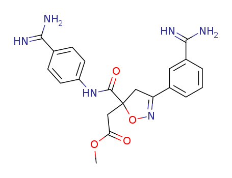 5-Isoxazoleacetic acid, 3-[3-(aminoiminomethyl)phenyl]-5-[[[4-(aminoiminomethyl)phenyl]amino]carbonyl]-4,5-dihydro-, methyl ester
