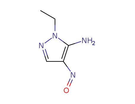 Molecular Structure of 60334-79-4 (1H-Pyrazol-5-amine, 1-ethyl-4-nitroso-)