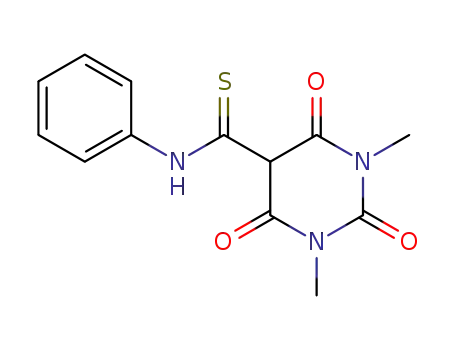 Molecular Structure of 62122-30-9 (5-Pyrimidinecarbothioamide,
hexahydro-1,3-dimethyl-2,4,6-trioxo-N-phenyl-)