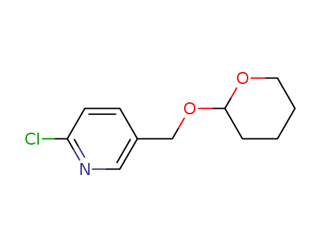 Molecular Structure of 132951-11-2 (Pyridine, 2-chloro-5-[[(tetrahydro-2H-pyran-2-yl)oxy]methyl]-)