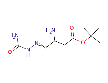 Molecular Structure of 175211-67-3 (Butanoic acid, 3-amino-4-[(aminocarbonyl)hydrazono]-,
1,1-dimethylethyl ester)
