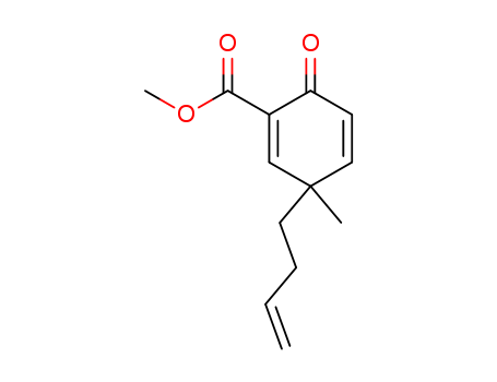 Molecular Structure of 185058-56-4 (1,4-Cyclohexadiene-1-carboxylic acid, 3-(3-butenyl)-3-methyl-6-oxo-,
methyl ester)