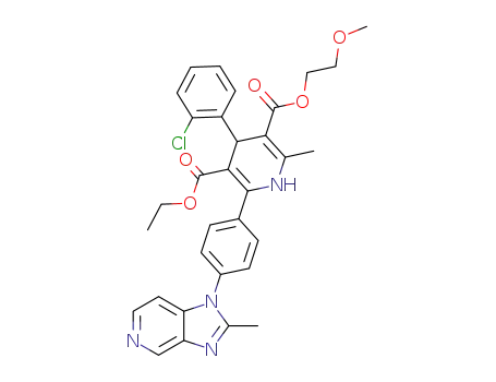 3,5-Pyridinedicarboxylic acid,
4-(2-chlorophenyl)-1,4-dihydro-2-methyl-6-[4-(2-methyl-1H-imidazo[4,5-
c]pyridin-1-yl)phenyl]-, 5-ethyl 3-(2-methoxyethyl) ester